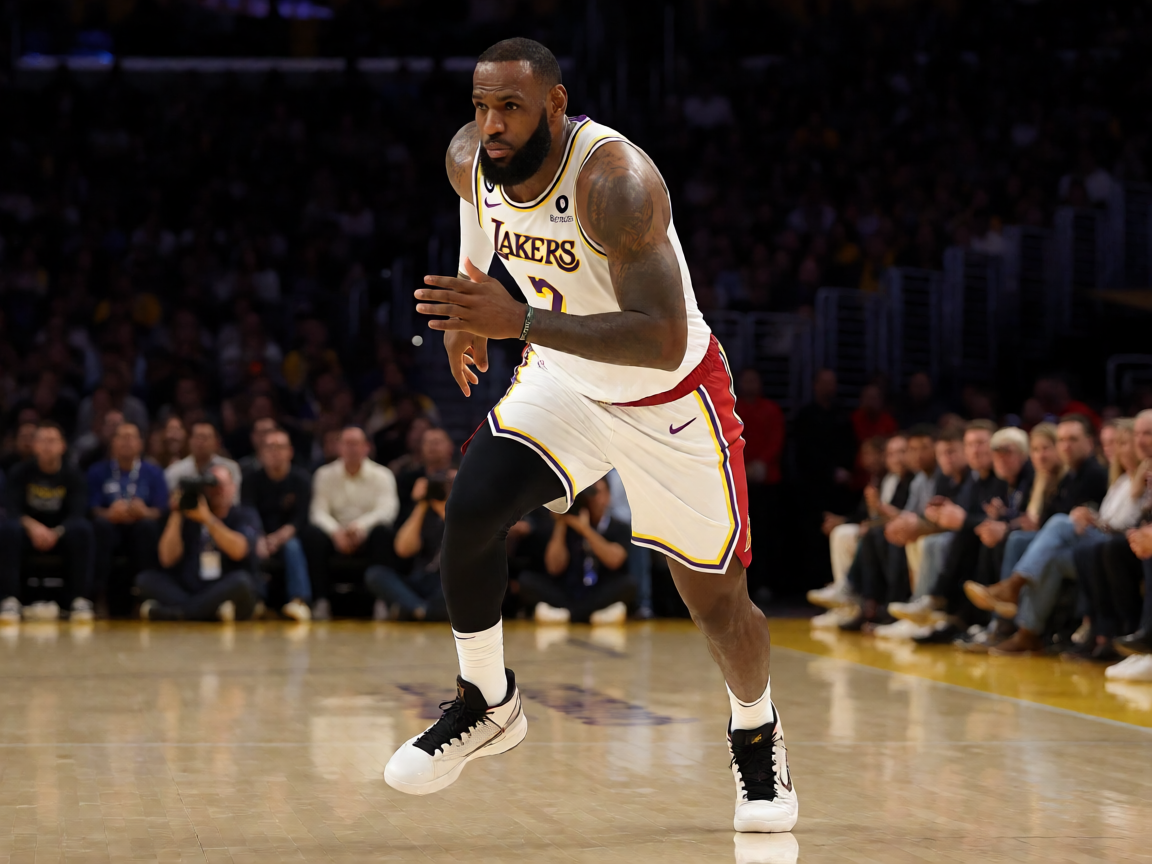 NBA常规赛湖人对阵勇士激烈对抗瞬间